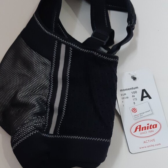 Anita  Sport Bra 5529 44A Momentum Maximum Support  Black  Wire-Free Wireless - Picture 4 of 8